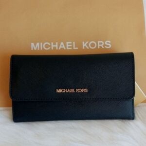 Michael Kors Black Trifold Women's Wallet